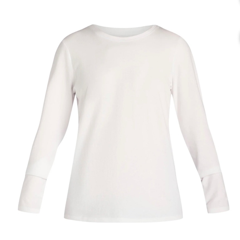 TIME and TRU Womens Long Sleeved Crew Neck T-Shirt White Size XL 14-16 New - Picture 3 of 8